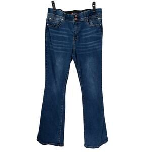 Indigo Poppy Jeans Size 14 Dark Wash Tummy Control Bootcut High Waisted Stretch